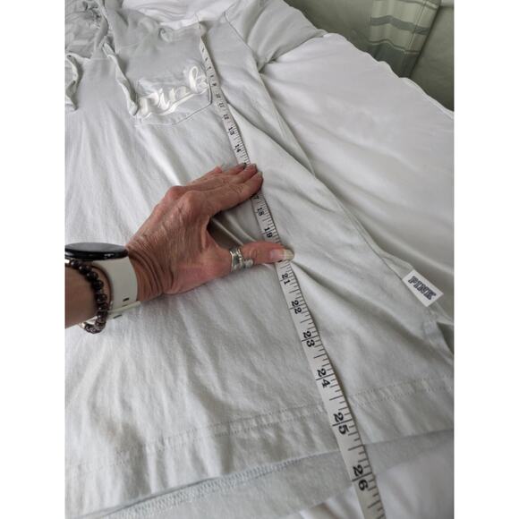 🎄 PINK VS EUC hoodie long sleeve top XS pale grey - Picture 10 of 16